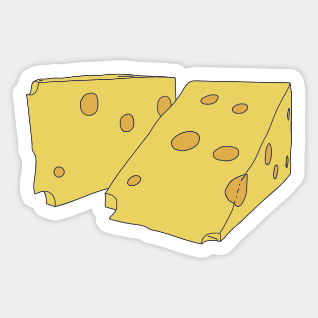 Cheese Wedge - Triangle Dairy Product - Cheesemaker Sticker by DeWinnes